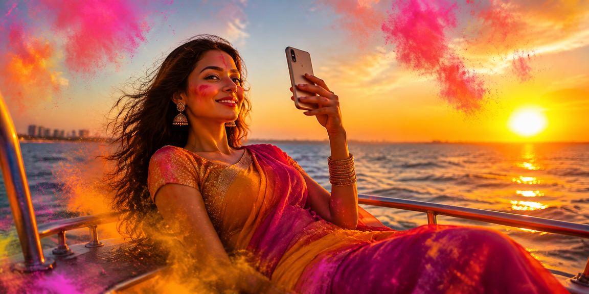 Festive casino scene in Chennai during Holi festival