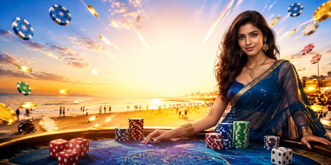 Teen Patti card game in progress with dice and chips