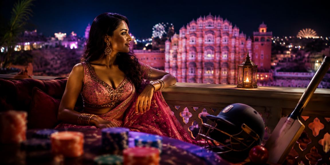 Cricket betting at Jaipur Hawa Mahal scenic location