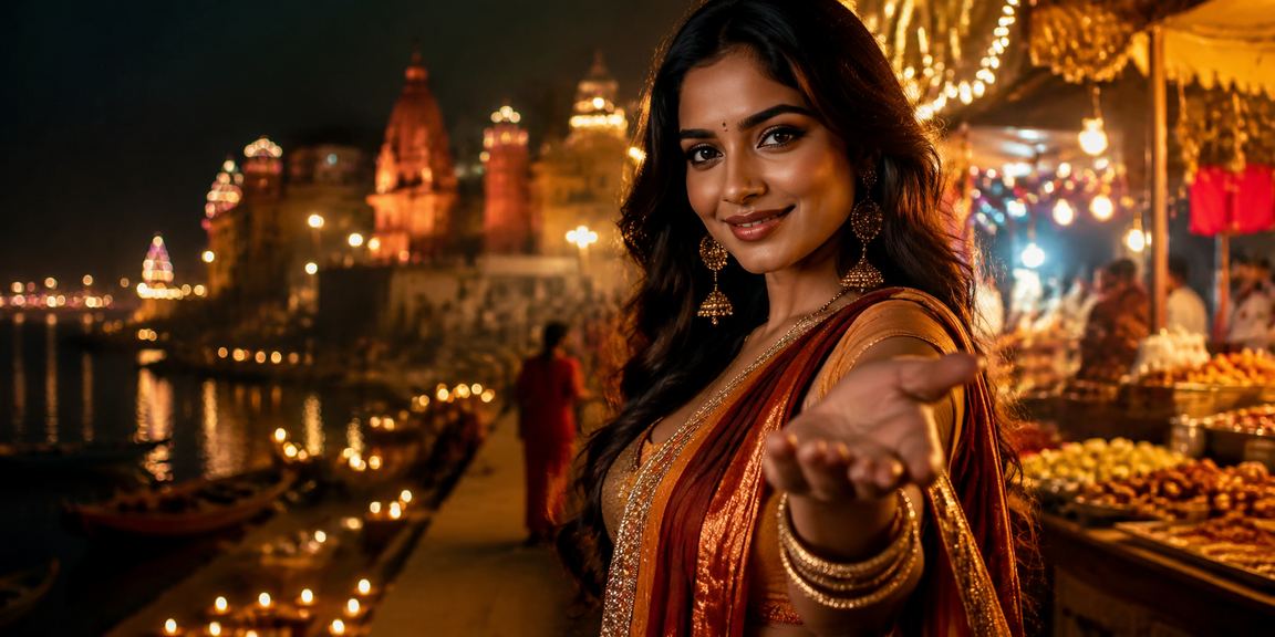 Varanasi casino and entertainment night market with lively ambiance